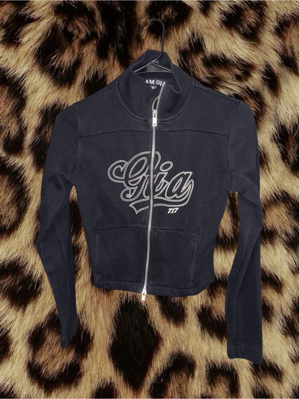 (Size S) I.AM.GIA Yavanna Black Zip-Up Fitted Jacket